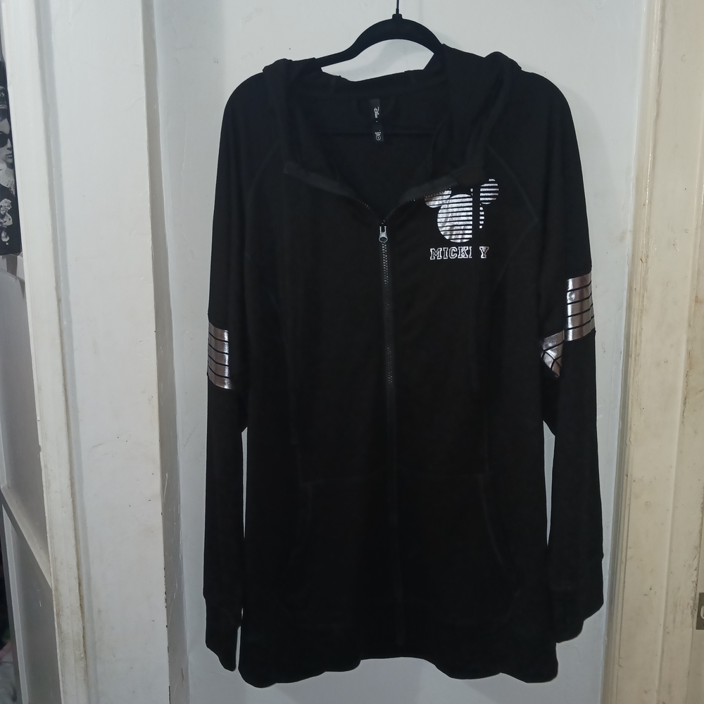Disney Black Hoodie with Subtle Silver Details
